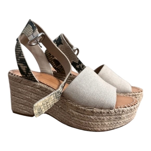Dolce Vita Lesly Wedge Espadrille Platform Sandals 7 Snake Ankle Straps - Picture 1 of 8